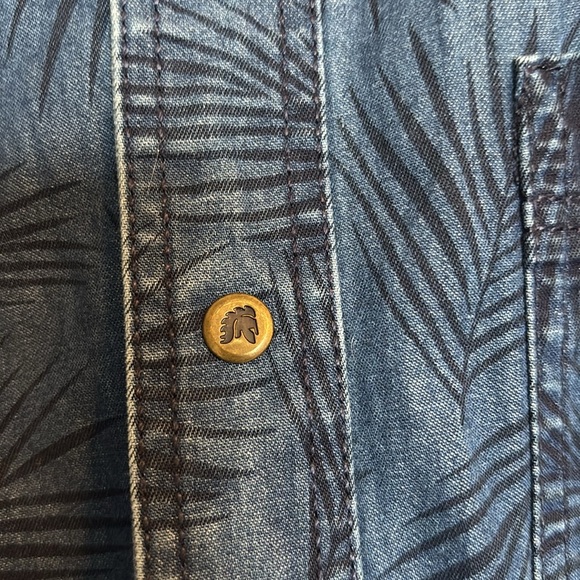 Men's Blue Patterned Casual Button Down Shirt - Picture 5 of 10